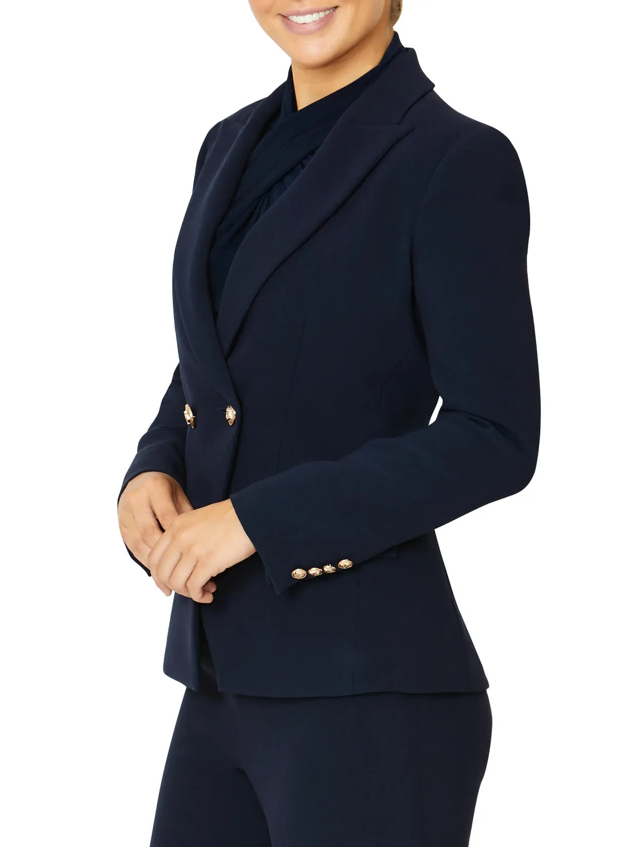 Vanessa Navy Blue Double-Breasted Jacket