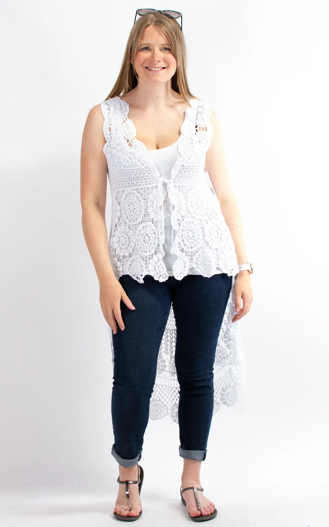 Vera Lace Cardigan | Medium | White