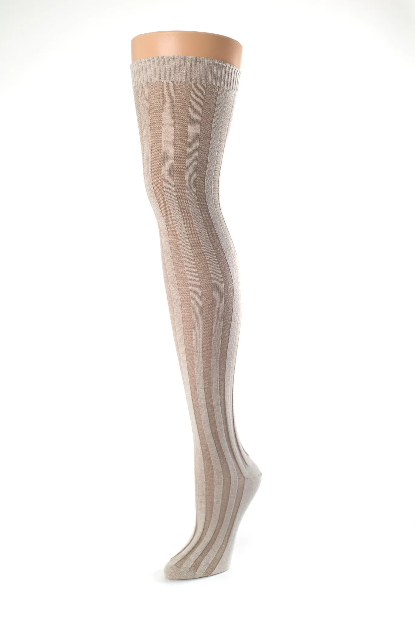 Vertical Ribbed Cotton Stockings