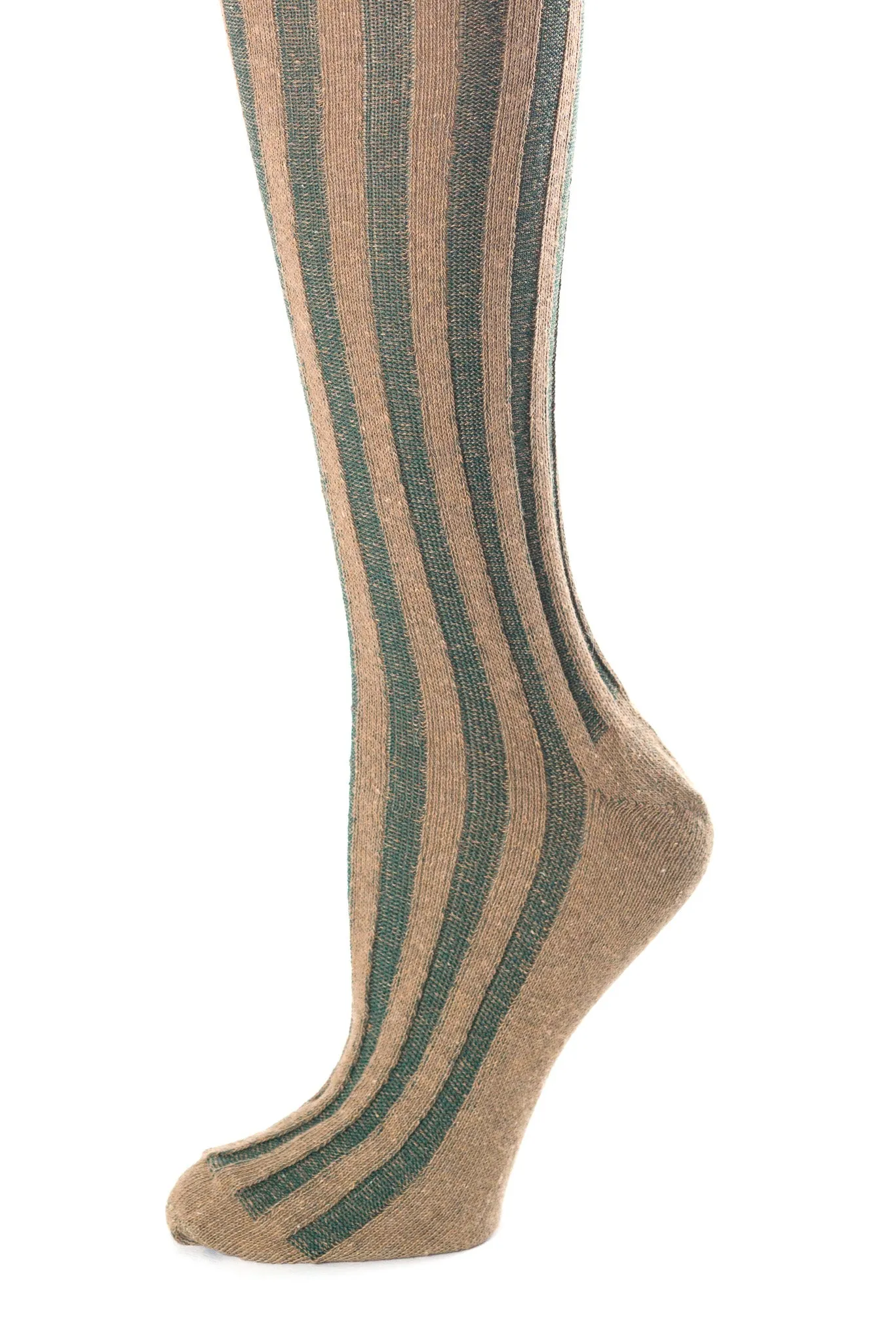 Vertical Ribbed Cotton Stockings