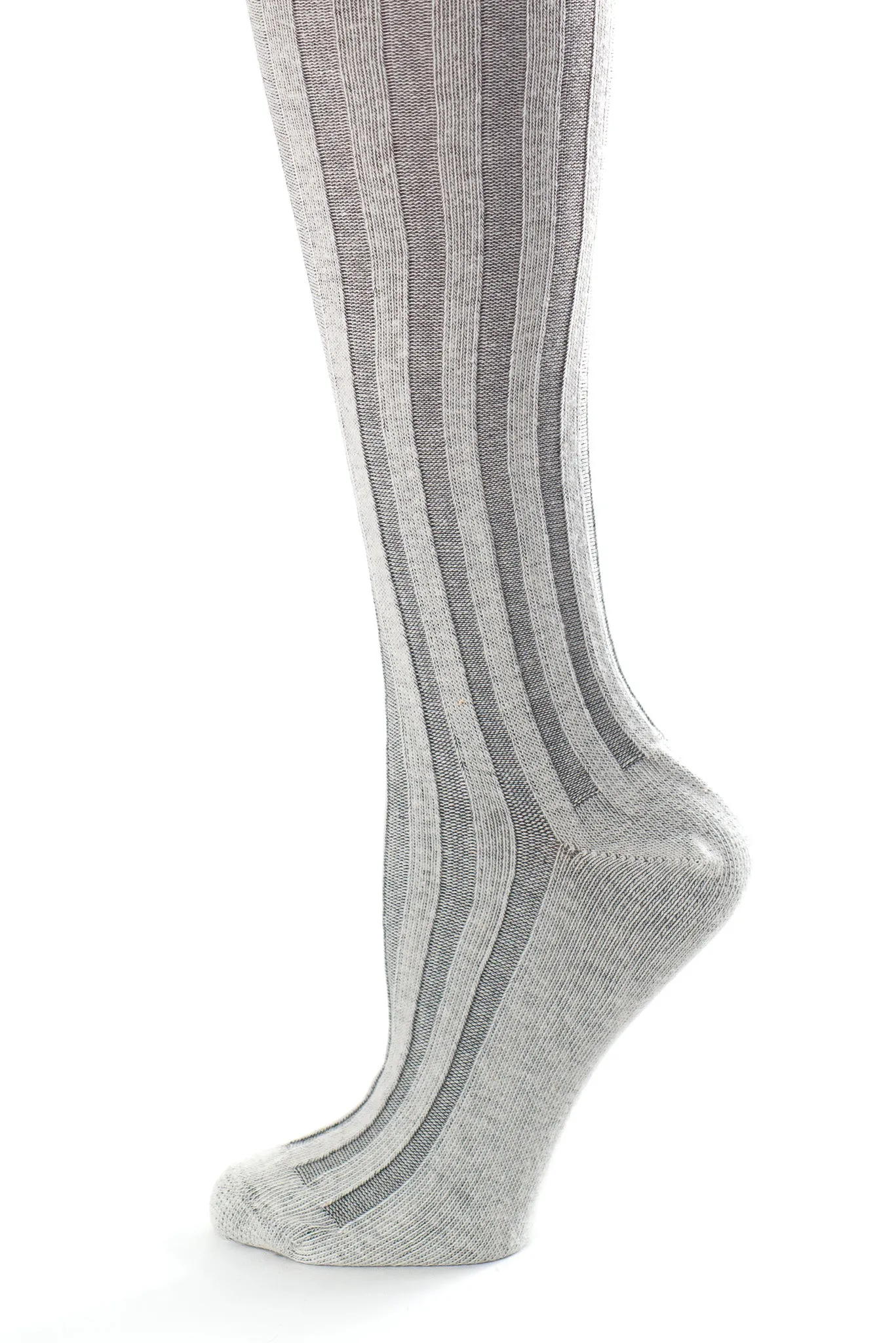 Vertical Ribbed Cotton Stockings