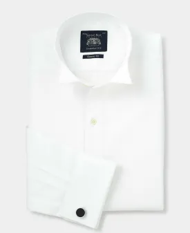 White Marcella Wing Collar Classic Fit Dress Shirt - Double Cuff