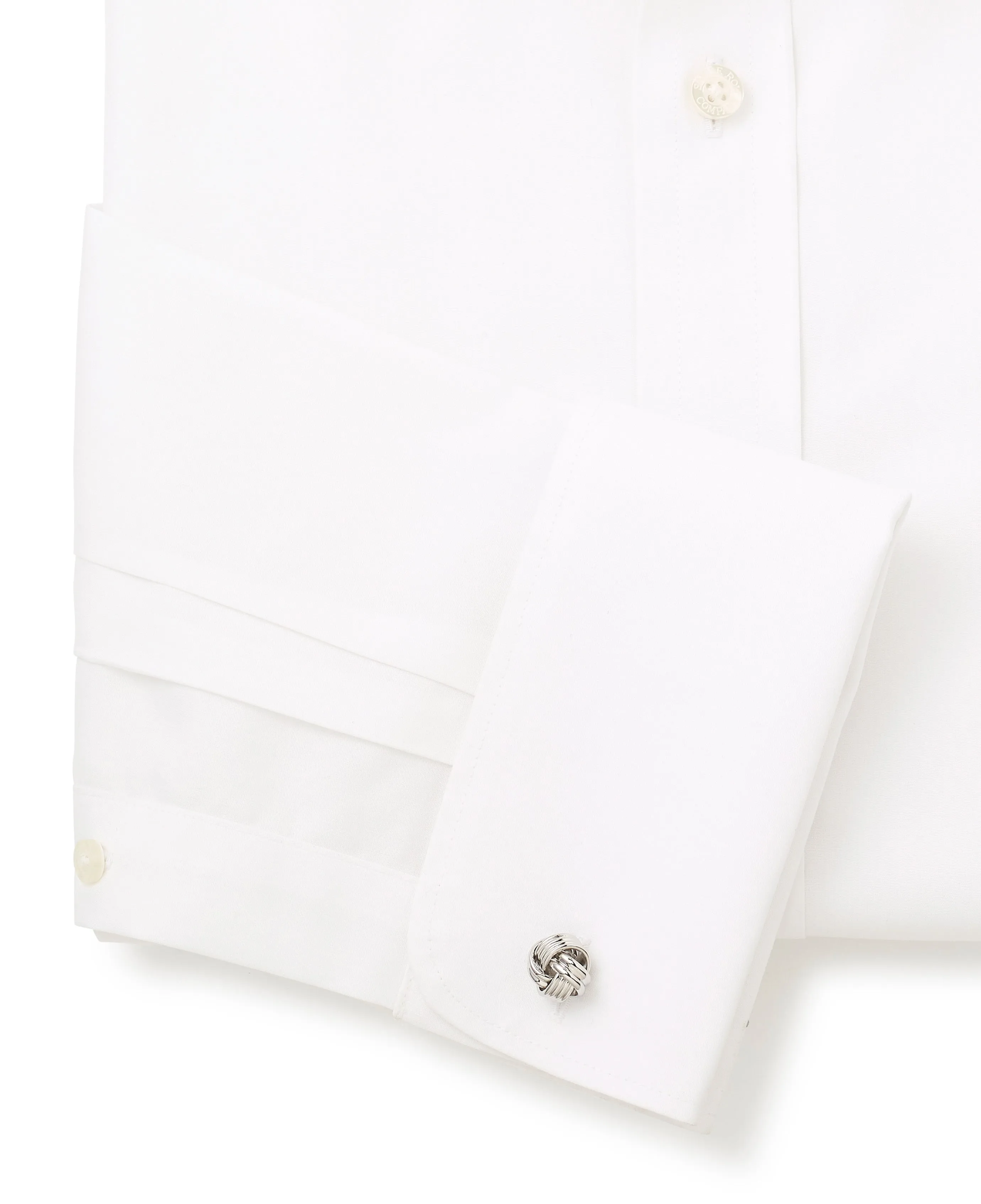 White Poplin Slim Fit Non-Iron Shirt - Double Cuff