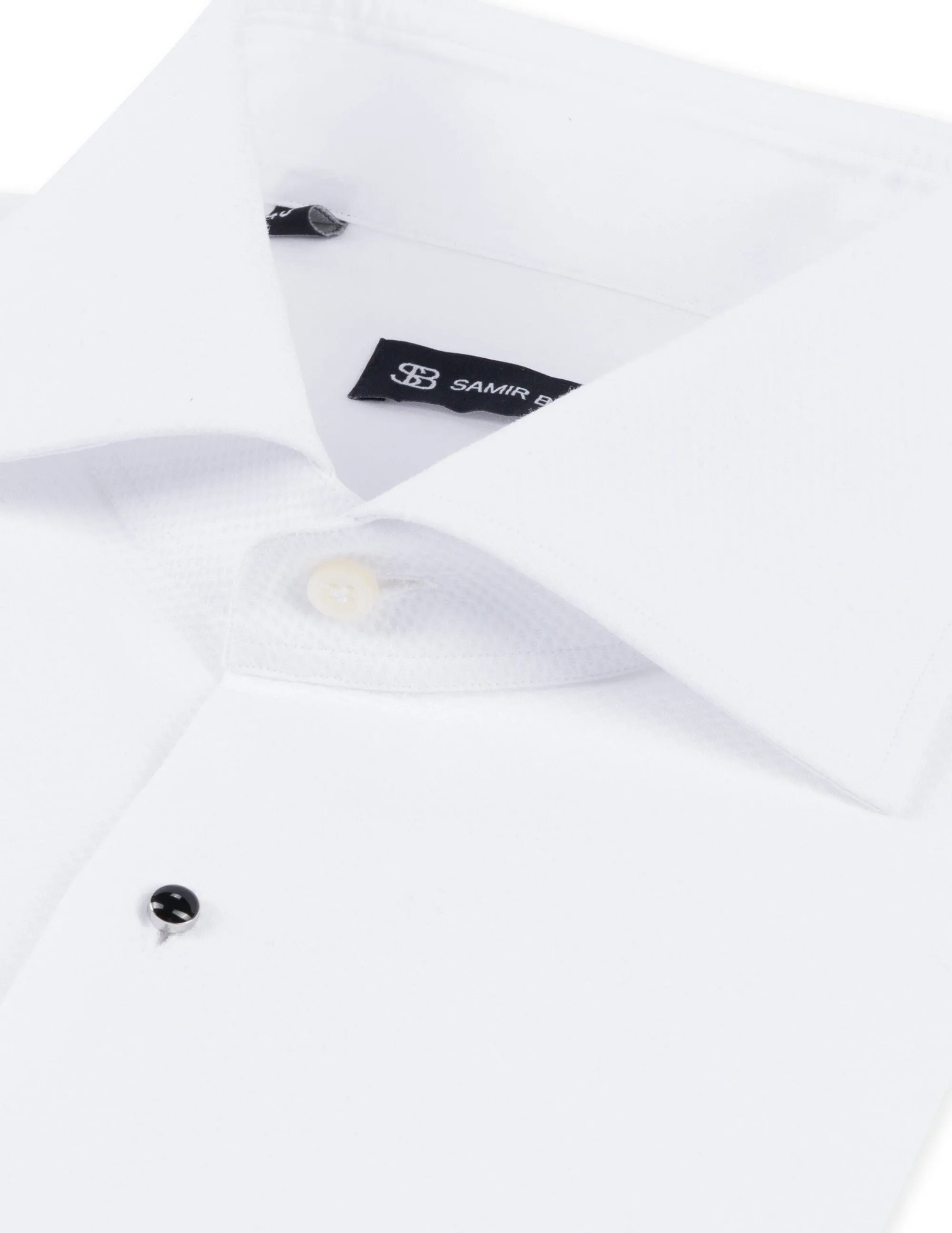 White Slim fit Tuxedo Shirt